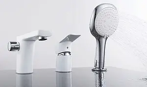 Смеситель на борт ванны на 3 отверстия D&K Berlin Steinbeis белый/хром DA1434916 Смеситель на борт ванны на 3 отверстия D&K Berlin Steinbeis белый/хром DA1434916, 3