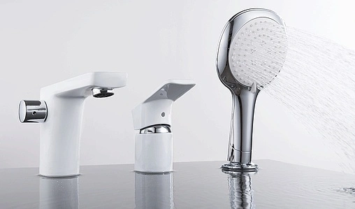 Смеситель на борт ванны на 3 отверстия D&amp;K Berlin Steinbeis белый/хром DA1434916