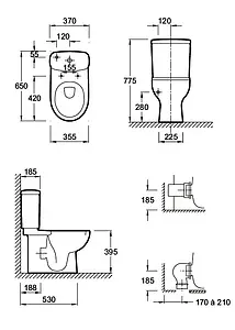 Чаша унитаза Jacob Delafon Panache белый E1370-00 Чаша унитаза Jacob Delafon Panache белый E1370-00, 2