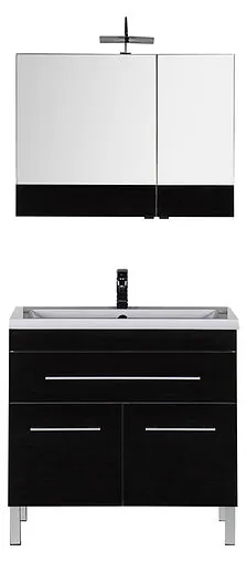 Шкаф-зеркало Aquanet Верона 90 L чёрный 00172340 Шкаф-зеркало Aquanet Верона 90 L чёрный 00172340