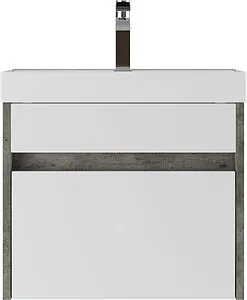 Тумба под умывальник подвесной Домино Karlo 50 белый/бетон DK5312T Тумба под умывальник подвесной Домино Karlo 50 белый/бетон DK5312T, 2