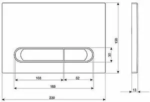 Комплект 6 в 1 Cersanit Crea Square CO DPL EO slim 64442 с кнопкой Estetica хром глянцевый, 4