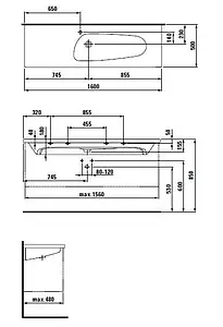 Раковина Laufen Palomba 160 L белый 8.1480.8.000.104.1 Раковина Laufen Palomba 160 L белый 8.1480.8.000.104.1, 2