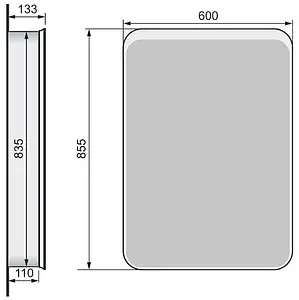 Шкаф-зеркало Raval Pure 60 белый Pur.03.60/W Шкаф-зеркало Raval Pure 60 белый Pur.03.60/W, 2