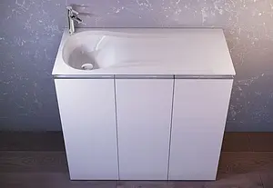 Тумба-умывальник напольная над стиральной машиной Raval Great 100 L белый Gre.01.100/N/W/Le+Gre.08.100/W/Le, 3