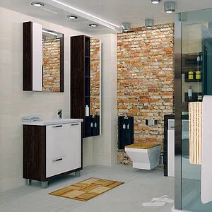 Шкаф-зеркало Aquaton Брайтон 100 L белый/венге 1A176702BR500, 5