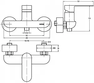 Смеситель для душа Swedbe Vulcan хром 1120 Смеситель для душа Swedbe Vulcan хром 1120, 2