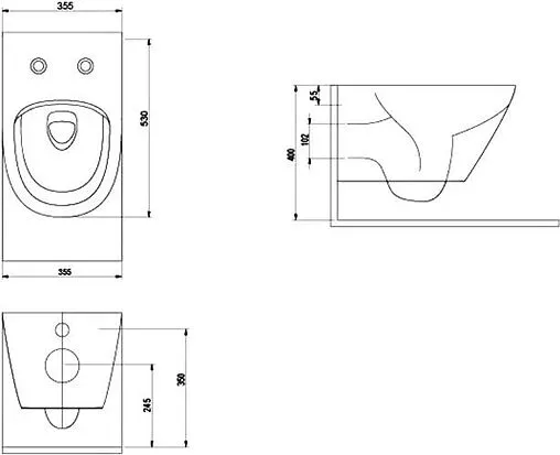 Унитаз подвесной безободковый с функцией биде beWash Bogen белый 88303601