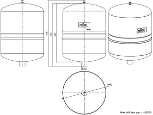 Расширительный бак Reflex NG 8л 6 бар 8230100 Расширительный бак Reflex NG 8л 6 бар 8230100, 2