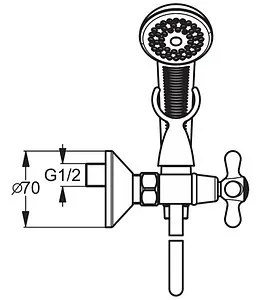 Смеситель для душа Vidima Retro хром BA131AA Смеситель для душа Vidima Retro хром BA131AA, 3