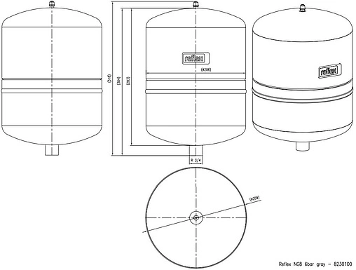 Расширительный бак Reflex NG 8л 6 бар 8230100