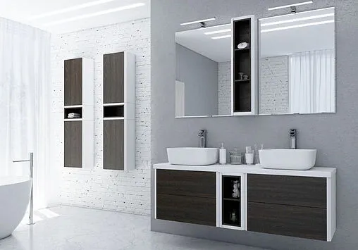 Столешница Aquaton Брук 120 (60+60) белый глянцевый 1A204605BC010