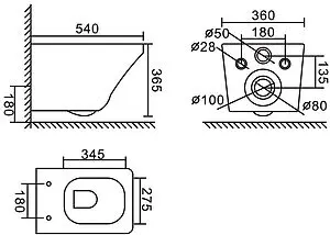 Комплект 5 в 1 BelBagno Sela BB3201CHR-MB/BB3201SC-MB/BB002-80/BB007-PR-NERO.M с кнопкой черный матовый Комплект 5 в 1 BelBagno Sela BB3201CHR-MB/BB3201SC-MB/BB002-80/BB007-PR-NERO.M с кнопкой черный матовый, 3