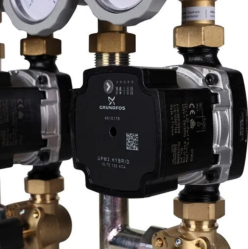 Насосный модуль с 3-х ходовым смесительным клапаном 1"н х ¾"в Meibes Kombimix 2 MK M26101.3OSRU с насосом Grundfos UPM3 Hybrid 15-70