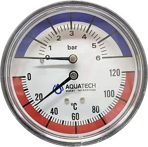Термоманометр аксиальный Wester 80мм 6 бар 120°С ½&quot; TGA003-0-06-0650, 1