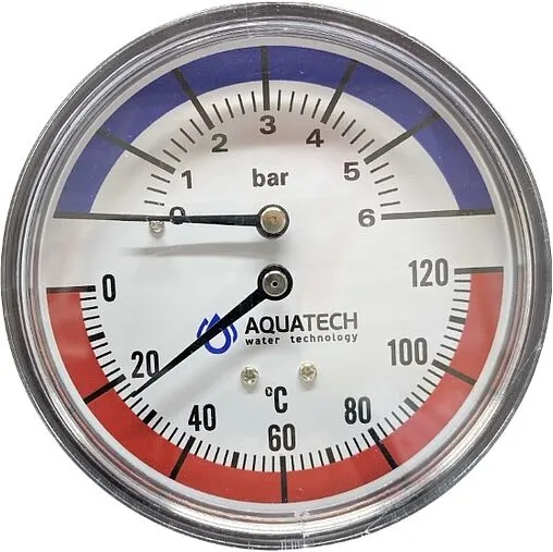 Термоманометр аксиальный Wester 80мм 6 бар 120°С ½&quot; TGA003-0-06-0650