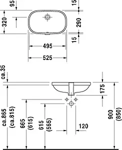 Раковина Duravit D-code 50 белый 0338490000 Раковина Duravit D-code 50 белый 0338490000, 2