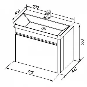 Тумба-умывальник Aquanet Вилора 80 белый 00196945+00182312 Тумба-умывальник Aquanet Вилора 80 белый 00196945+00182312, 2