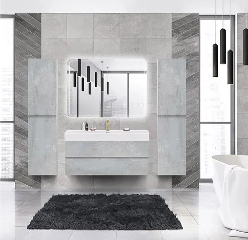 Тумба-умывальник подвесная Cezares Molveno 46 120 Beton MOLVENO 46-120-2C-SO-BET+CZR-MIL-120-LVB