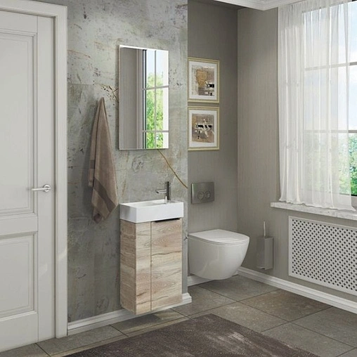 Тумба-умывальник подвесная Comforty Асти 40 дуб дымчатый 00-00000831CF