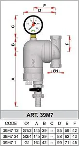 Фильтр тонкой очистки воды ½"в x ½"в Far FA 39M7 12100 Фильтр тонкой очистки воды ½"в x ½"в Far FA 39M7 12100, 2