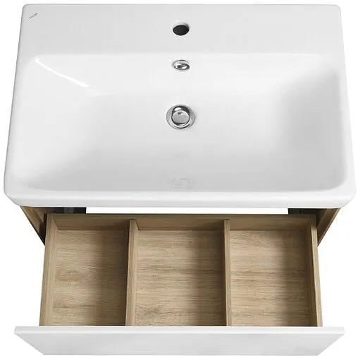 Тумба под умывальник подвесная Aquaton Либерти 70 белый/дуб эльвезия 1A279801LYC70