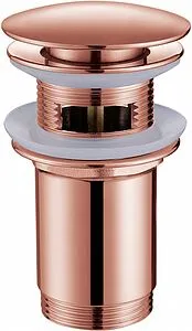 Выпуск автоматический для раковины с переливом Abber BEQUEM розовое золото AF0010RG Выпуск автоматический для раковины с переливом Abber BEQUEM розовое золото AF0010RG, 1