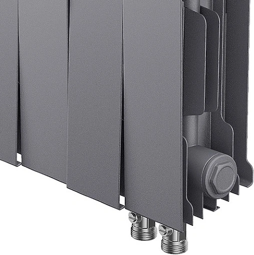 Радиатор биметаллический 18 секций нижнее правое подключение Royal Thermo PianoForte VD 200 Silver Satin RTPSSVDR20018