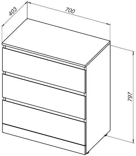 Комод напольный Aquanet Сканди 70 дуб крафт 00302550