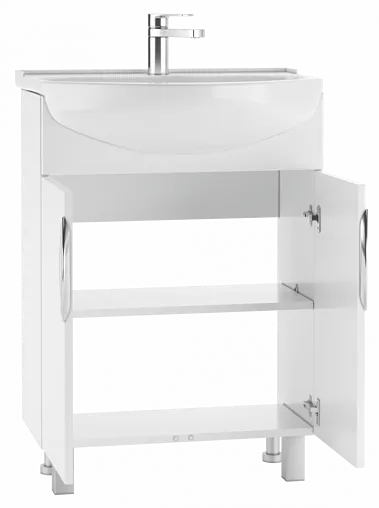 Тумба-умывальник напольный Айсберг Стандарт 60 белый DA2403T+4607152361513