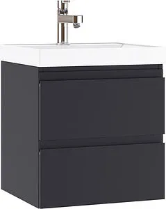 Тумба-умывальник подвесная Домино Graffo 50 графит DGr2110T+4627173210157, 1