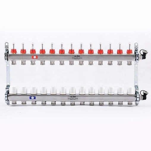 Группа коллекторная с расходомерами 13 отводов 1&quot;в/в x ¾&quot;ек Uni-fitt 450I4313