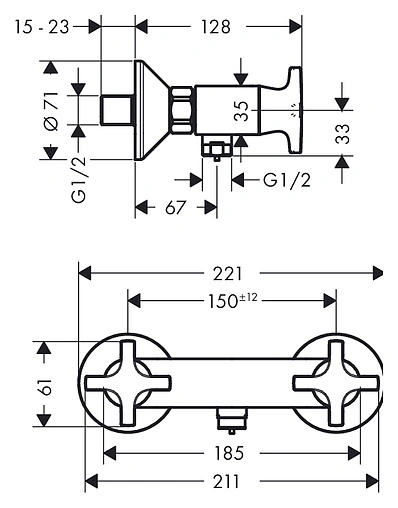 Смеситель для душа Hansgrohe Logis Classic хром 71260000