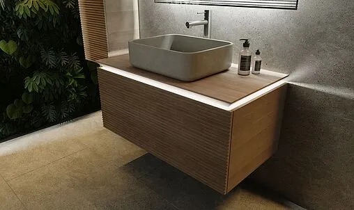 Тумба под умывальник подвесная Jorno Karat 100 бук светлый Kar.01.100/P/BuL Тумба под умывальник подвесная Jorno Karat 100 бук светлый Kar.01.100/P/BuL