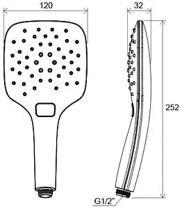 Лейка ручного душа Ravak Air 958.20 чёрный матовый X07P569, 4