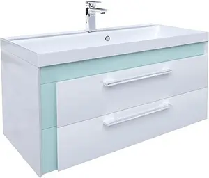 Тумба-умывальник подвесная IDDIS Color Plus 90 белый/мятный COL90M0i95+0069000i28 Тумба-умывальник подвесная IDDIS Color Plus 90 белый/мятный COL90M0i95+0069000i28, 1