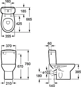Унитаз-компакт Roca Victoria белый 34239U000+34139Z000 Унитаз-компакт Roca Victoria белый 34239U000+34139Z000, 2