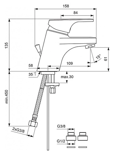 Смеситель для раковины Vidima Form хром BA061AA