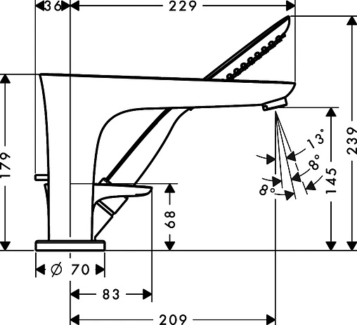 Смеситель на борт ванны на 3 отверстия Hansgrohe PuraVida белый/хром 15432400