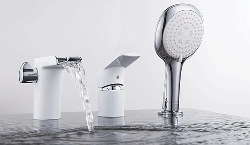 Смеситель на борт ванны на 3 отверстия D&amp;K Berlin Steinbeis белый/хром DA1434216