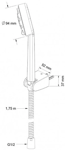 Душевой набор Swedbe Calypso хром 5091