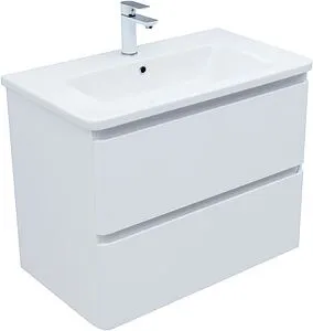 Тумба-умывальник подвесная Aquanet Эмбер 80 белый матовый 00330467+11080-KL, 3