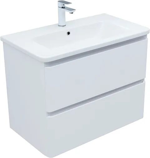 Тумба-умывальник подвесная Aquanet Эмбер 80 белый матовый 00330467+11080-KL