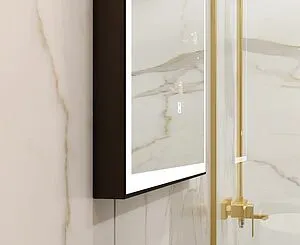 Зеркало с подсветкой Continent Frame Black Led 70x100 с часами, с подогревом чёрный ЗЛП1636 Зеркало с подсветкой Continent Frame Black Led 70x100 с часами, с подогревом чёрный ЗЛП1636, 5