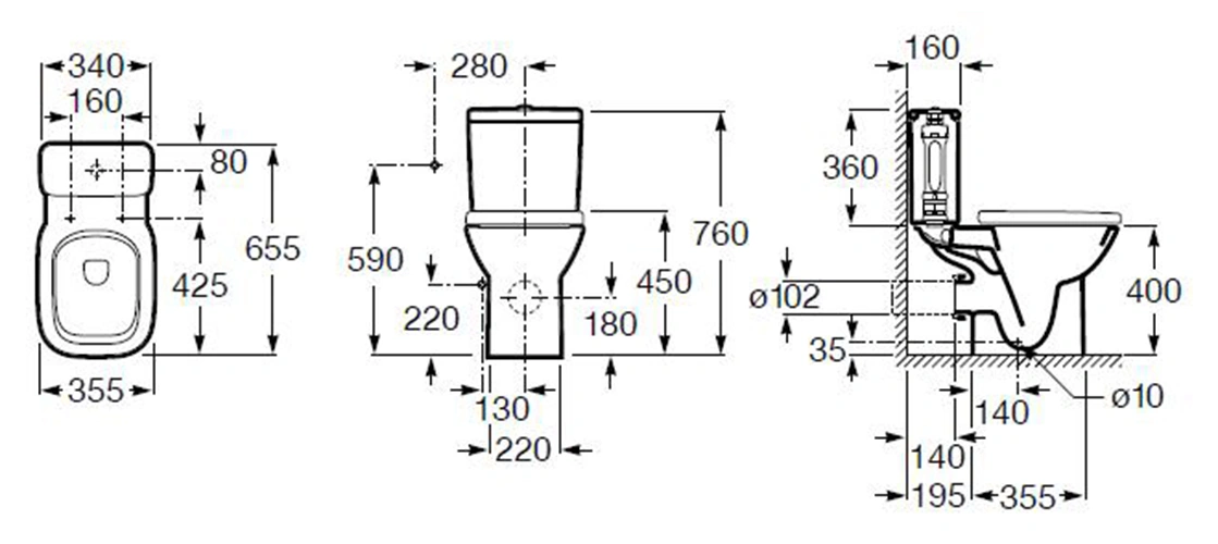 Унитаз-компакт Roca Debba белый 34299700Y+34199100Y