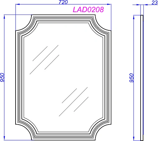 Зеркало Aqwella LaDonna 70 белый LAD0207W