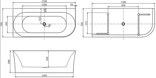 Ванна акриловая Allen Brau Priority 4 А 170x78 R белый матовый 2.31004.21B Ванна акриловая Allen Brau Priority 4 А 170x78 R белый матовый 2.31004.21B