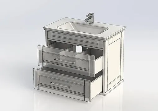 Тумба под умывальник Aquanet Бостон М 80 белый матовый 00243782