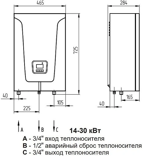 Котел электрический одноконтурный 24кВт Baxi Ampera 24 E8403124--