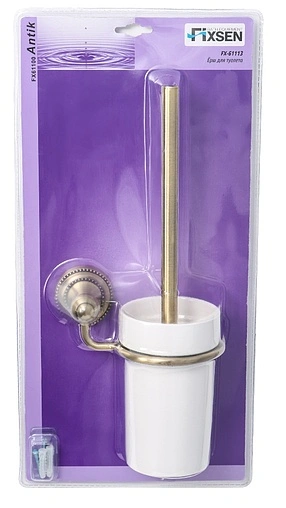 Ёршик для унитаза Fixsen Antik бронза/белый FX-61113